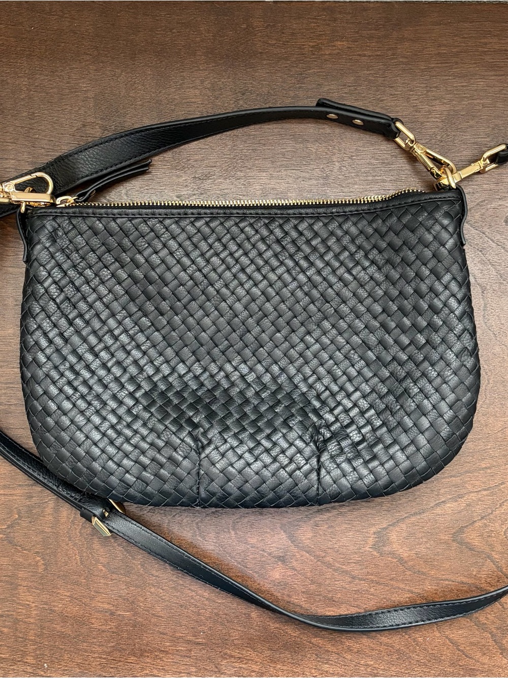 Quince Italian Handwoven Leather Mini Shoulder Bag - Picture 2 of 5